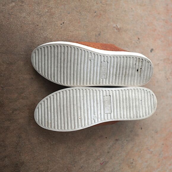 J/Slides Heidi Tan Croc Embossed Slip On Sneakers Size 10 Platform Comfort - Picture 10 of 10